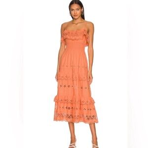 Lovers and Friends Dress Dallas Midi in Peach